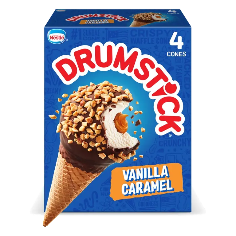 Vanilla Caramel Flavored Frozen Dairy Dessert Cones