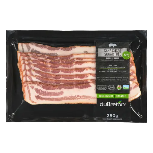 Organic Bacon Sugar Free 250 g