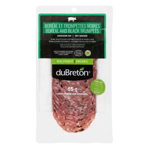 Organic Dry Sausage Boreal and Black Trumpets Sliced 65 g