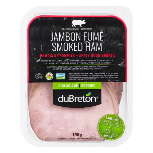 Organic Smoked Ham Applewood 150 g