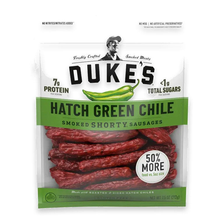 Hatch Green Chile Smoked Shorty Sausages, Keto Friendly, Gluten Free
