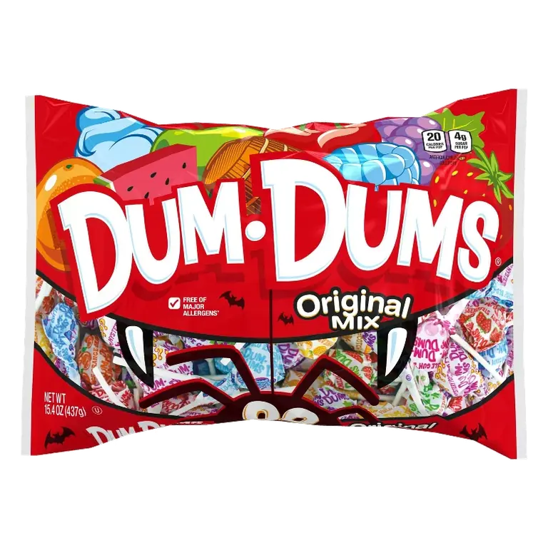 Dum Dums Halloween Original Mix Lollipops Candy Bag, 15.4oz/90ct