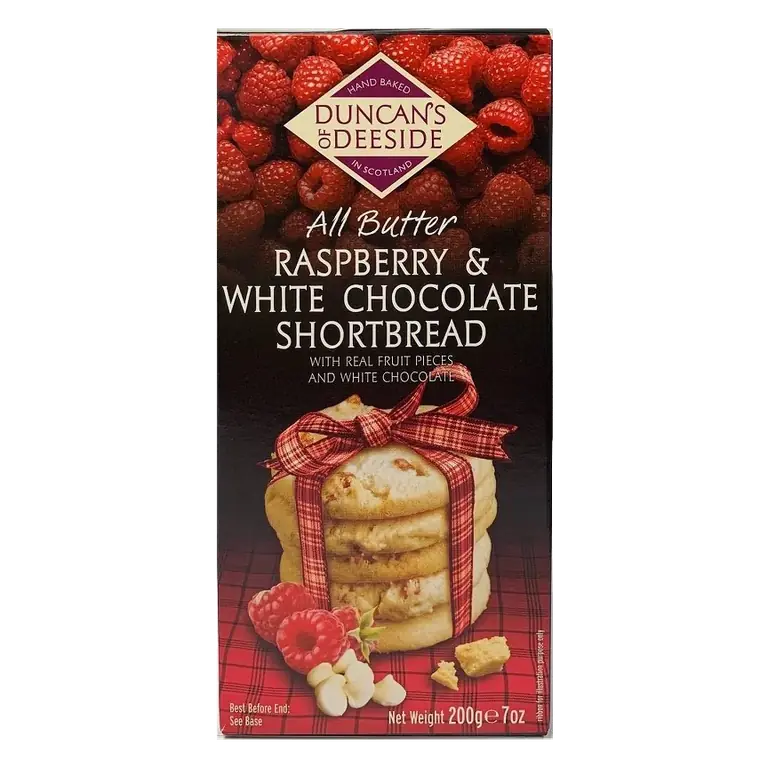 Duncans Rasberry White Chocolate Shortbread, 7oz
