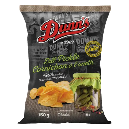 Famous Potato Chips Kettle Cooked Dill Pickle 150 g