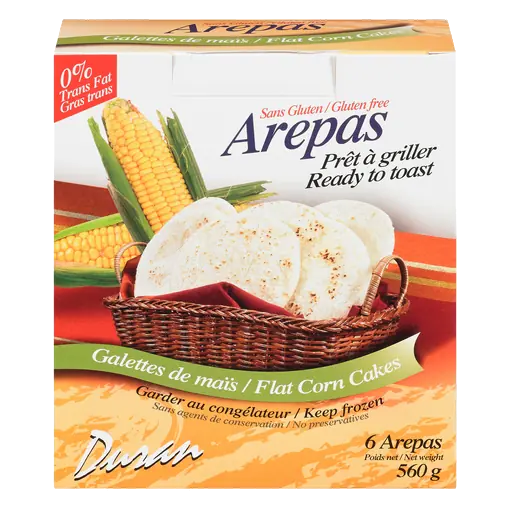 Gluten-Free Frozen Arepas Flat Corn Cakes 560 g