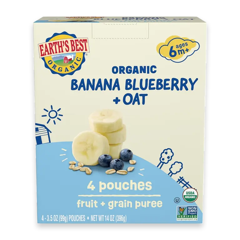 Organic Banana Blueberry + Oat Puree Pouches