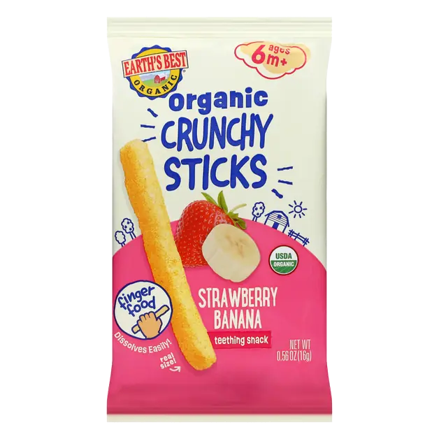 Organic Crunchy Sticks Strawberry Banana Teething Snack