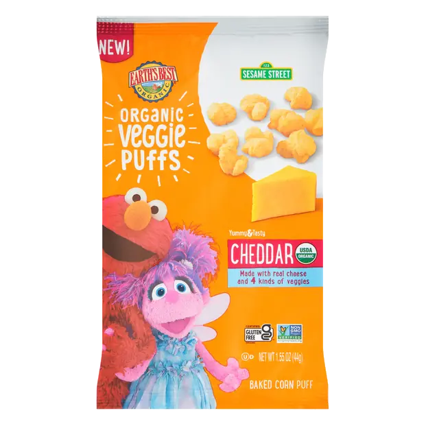 Organic Gluten Free Cheddar Sesame Street Veggie Puffs