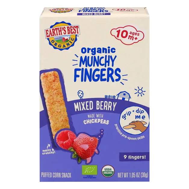 Organic Mixed Berry Munchy Fingers Ages 10m+ - 9 ct