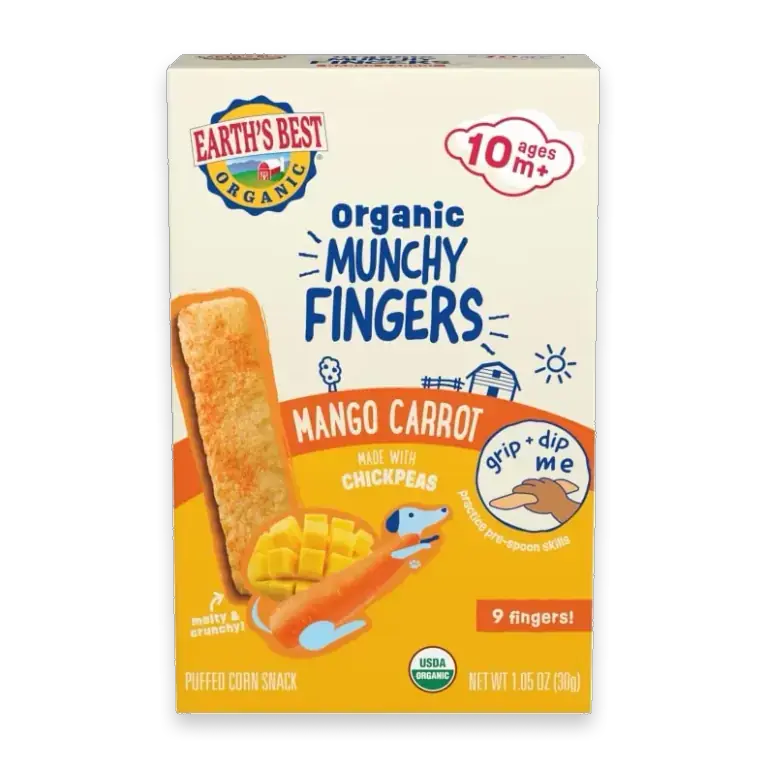 Organic Munchy Fingers Mango Carrot Puffed Baby Snack