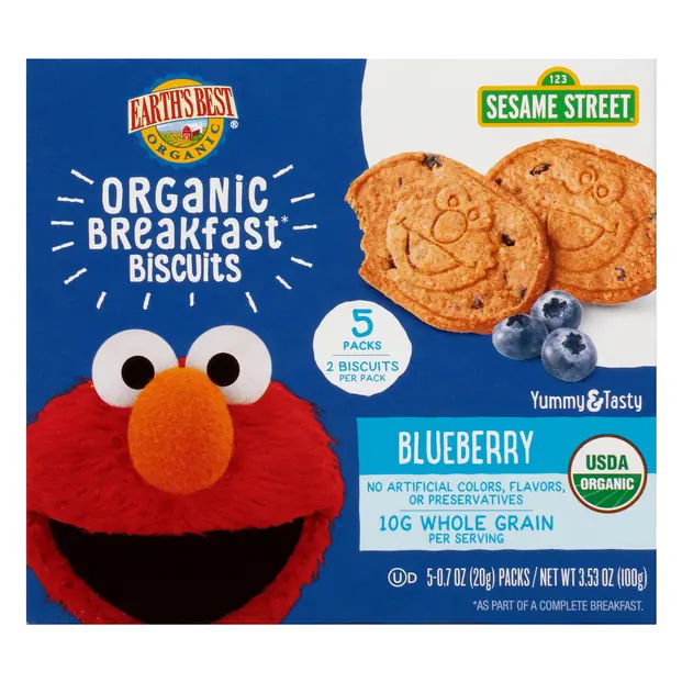 Organic Sesame Street Blueberry Breakfast Biscuits - 5 ct