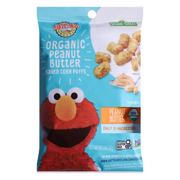 Organic Sesame Street Peanut Butter Baked Corn Puffs