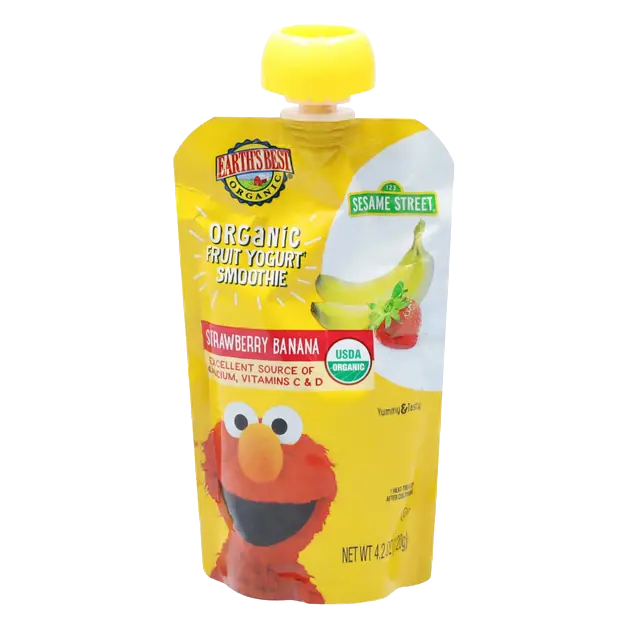 Organic Sesame Street Strawberry Banana Fruit Yogurt Smoothie