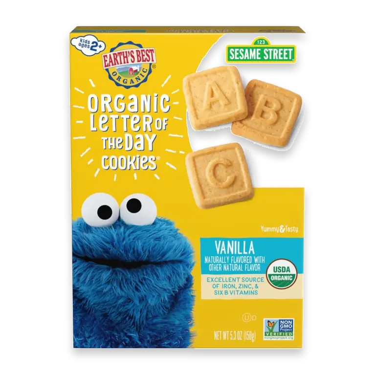 Organic Sesame Street Vanilla Letter of the Day Cookies