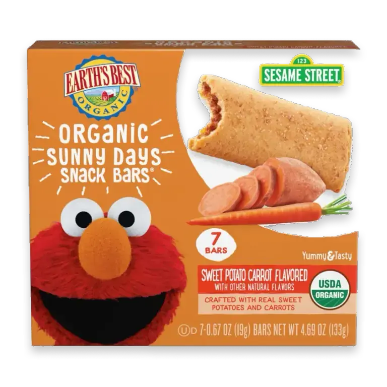 Organic Sunny Days Snack Bars, 2+ Years Up, Sweet Potato Carrot Flavored