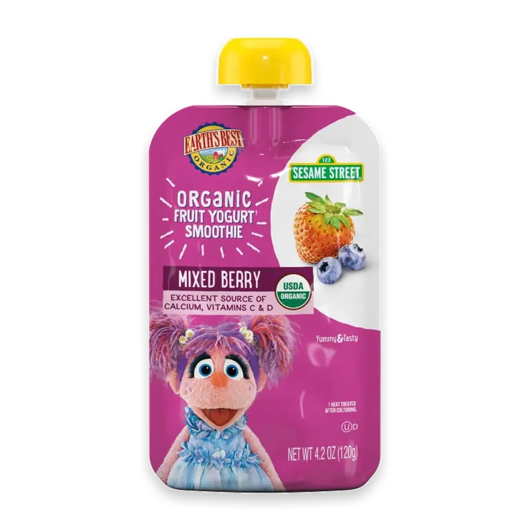 Organic Yogurt Smoothie Pouches, 24+ Months, Fruit Yogurt Smoothie, Mixed Berry