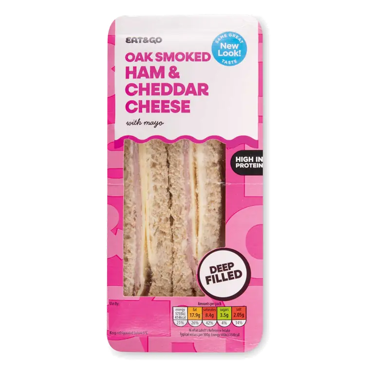 Oak Smoked Ham & Cheddar Cheese with Mayo Sandwich
