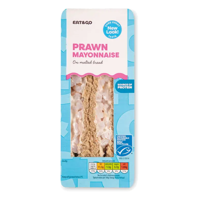 Prawn Mayonnaise on Malted Brown Bread Sandwich