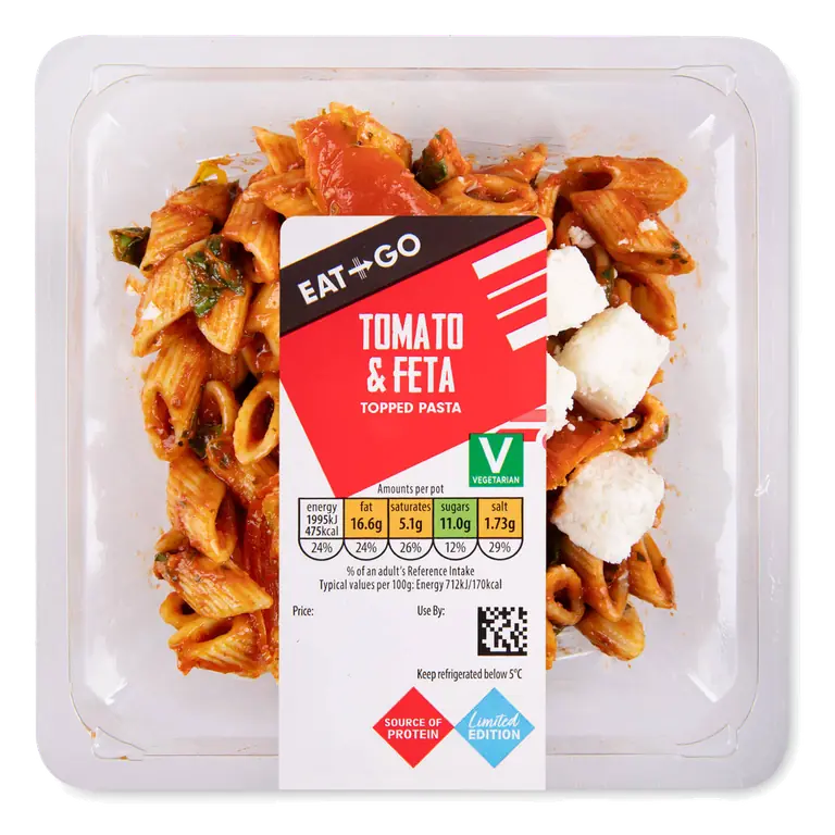 Tomato & Feta Topped Pasta