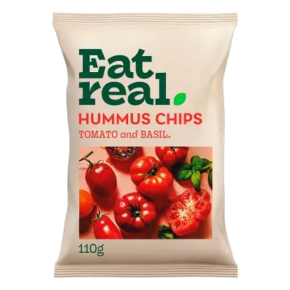 Hummus Chips Tomato & Basil Flavour