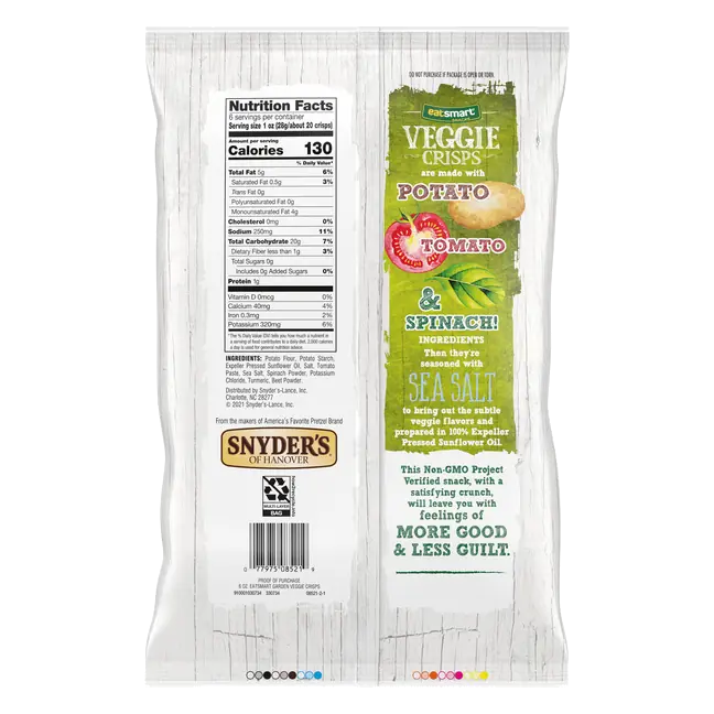 Snacks, Veggie Crisps with Sea Salt