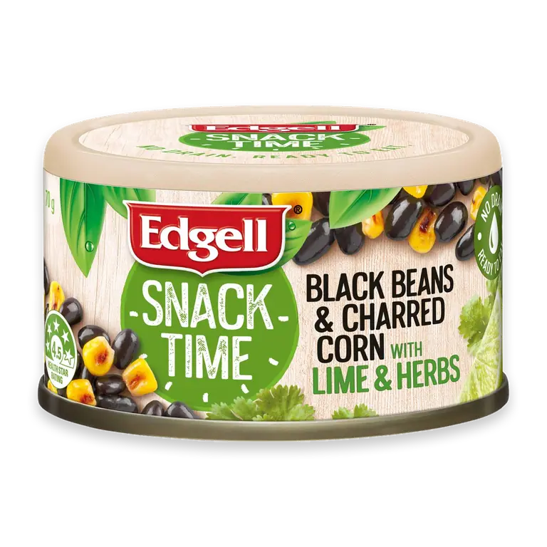 Snack Time Black Beans Charred Corn With Lime & Herbs