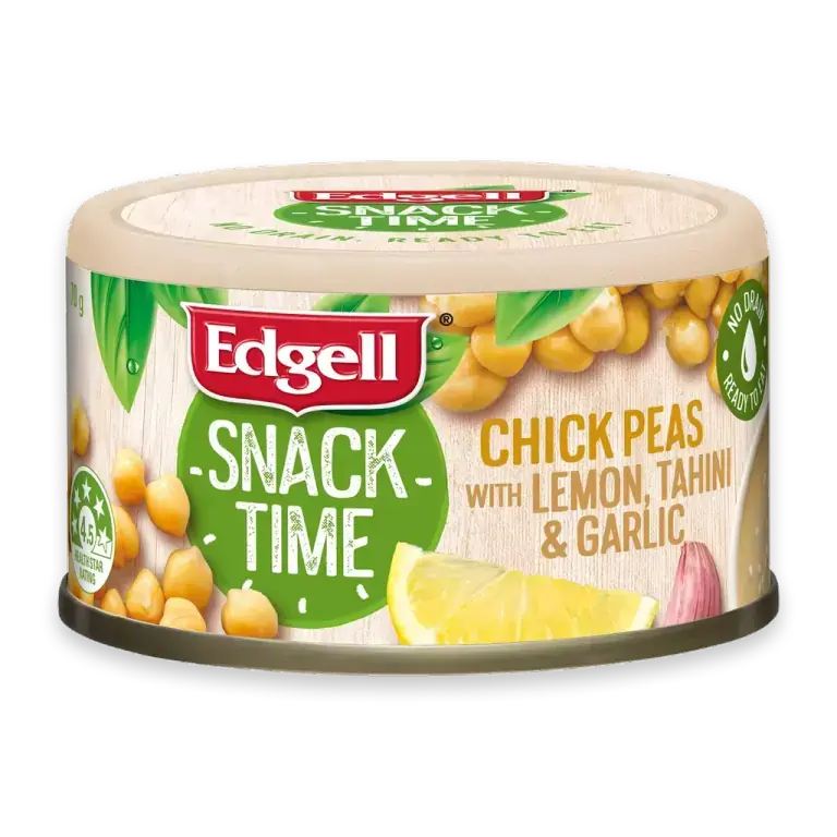 Snack Time Chickpeas With Lemon Tahini & Garlic