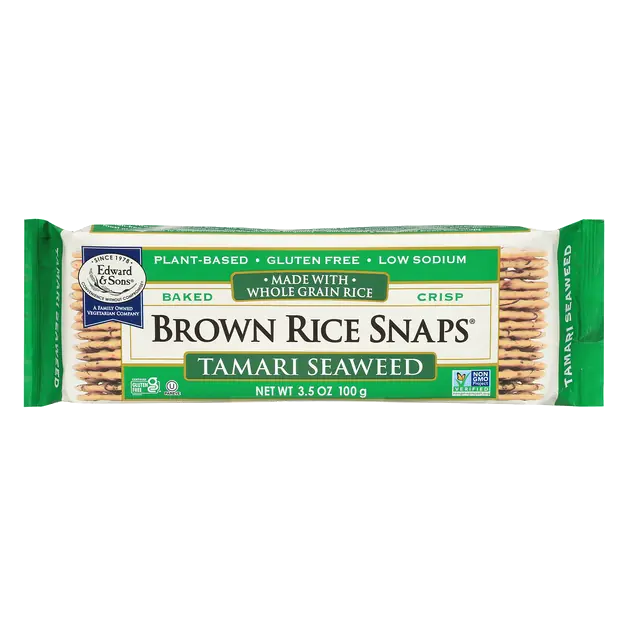 Gluten Free Tamari Seaweed Brown Rice Snaps Crackers