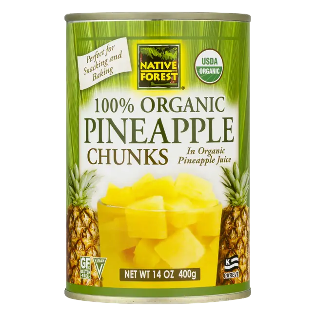 Native Forest 100% Organic Pineapple Chunks in Organic Pineapple Juice 14 oz