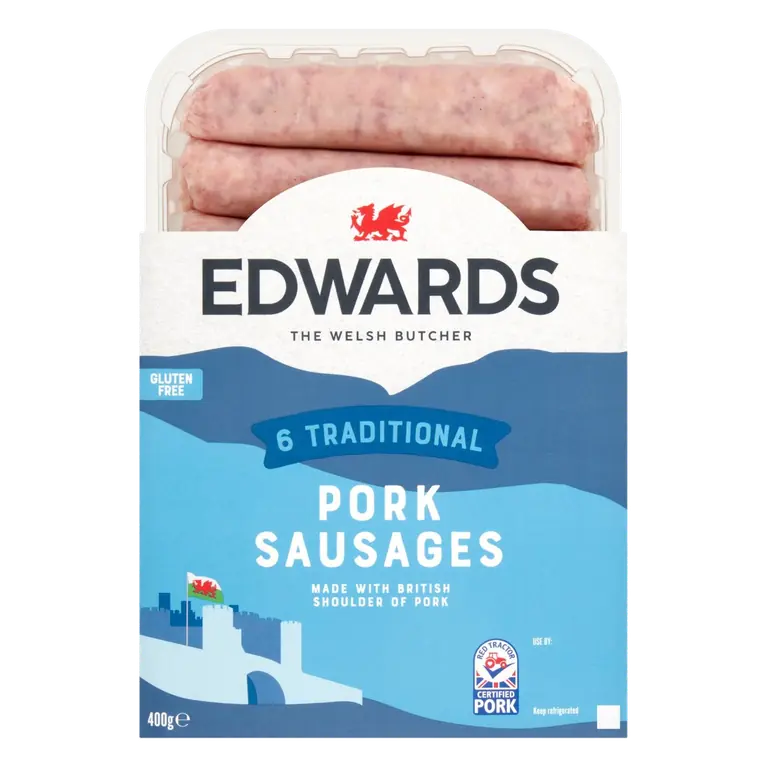 6 Traditional Pork Sausages 400g