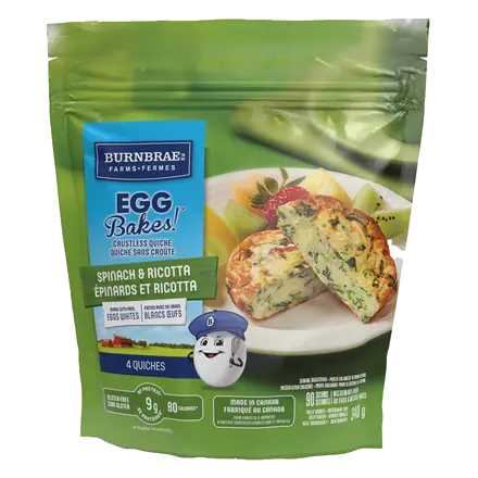Egg Bakes Frozen Crustless Quiche Spinach & Ricotta 340 g