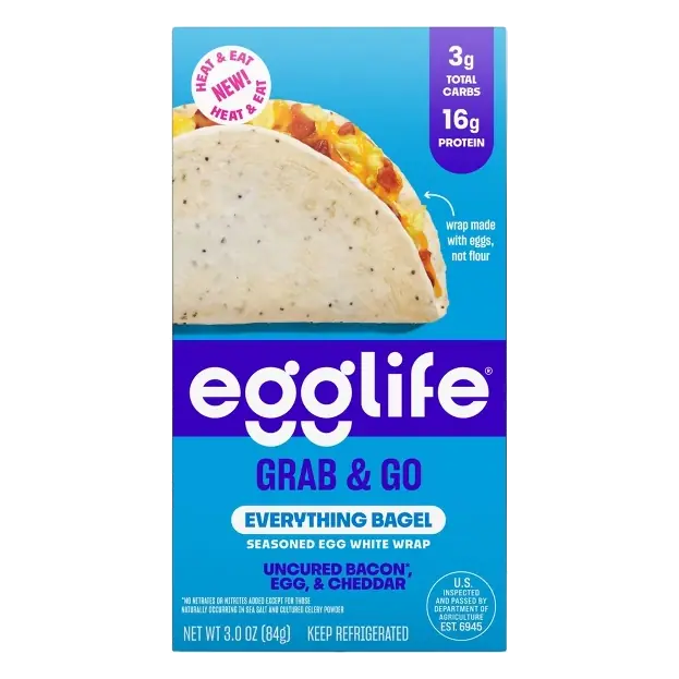 egglife Grab & Go Everything Bagel Bacon, Egg & Cheddar, 3oz