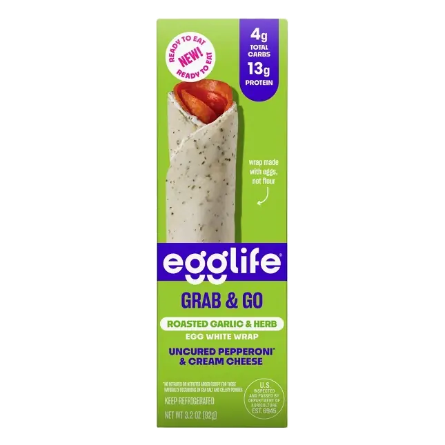 egglife Grab & Go Roasted Garlic & Herb Pepperoni & Cream Cheese, 3.2oz