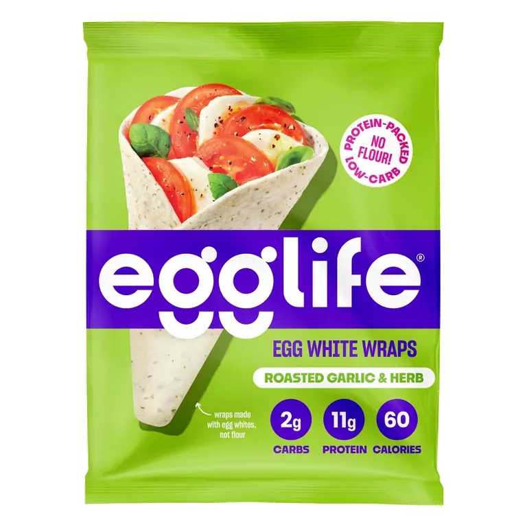 egglife Roasted Gluten Free Garlic and Herb Egg White Wraps, 6oz