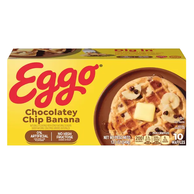 Chocolatey Chip Banana Waffles - 10 ct Frozen