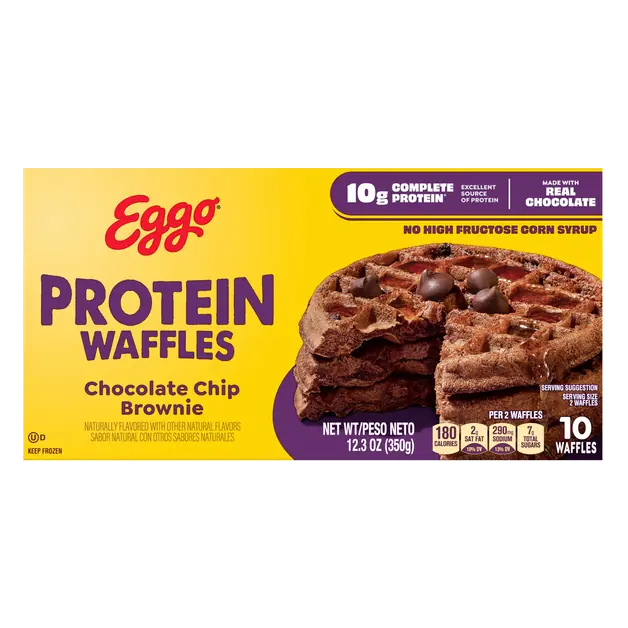 Fully Loaded Chocolate Chip Brownie Protein Waffles - 10 ct