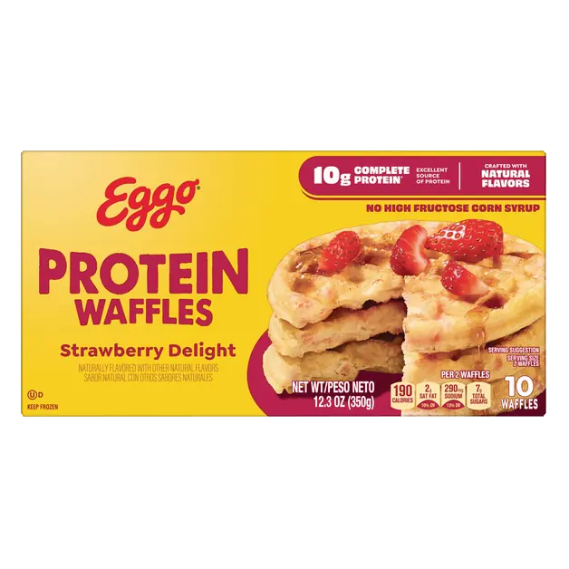 Fully Loaded Strawberry Delight Protein Waffles - 10 ct