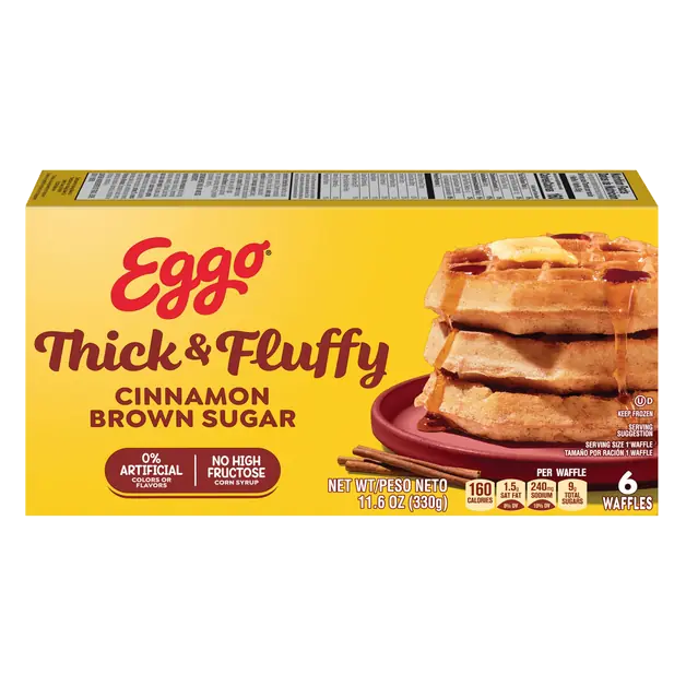 Thick & Fluffy Cinnamon Brown Sugar Belgian Waffles - 6 ct