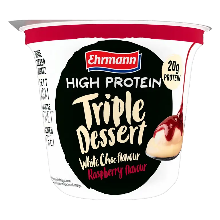 High Protein Raspberry And White Chocolate Sundae