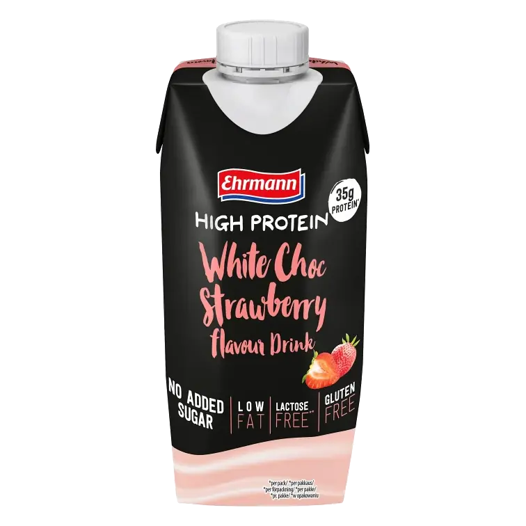Proteindryck Vit Choklad Jordgubb 330 ml