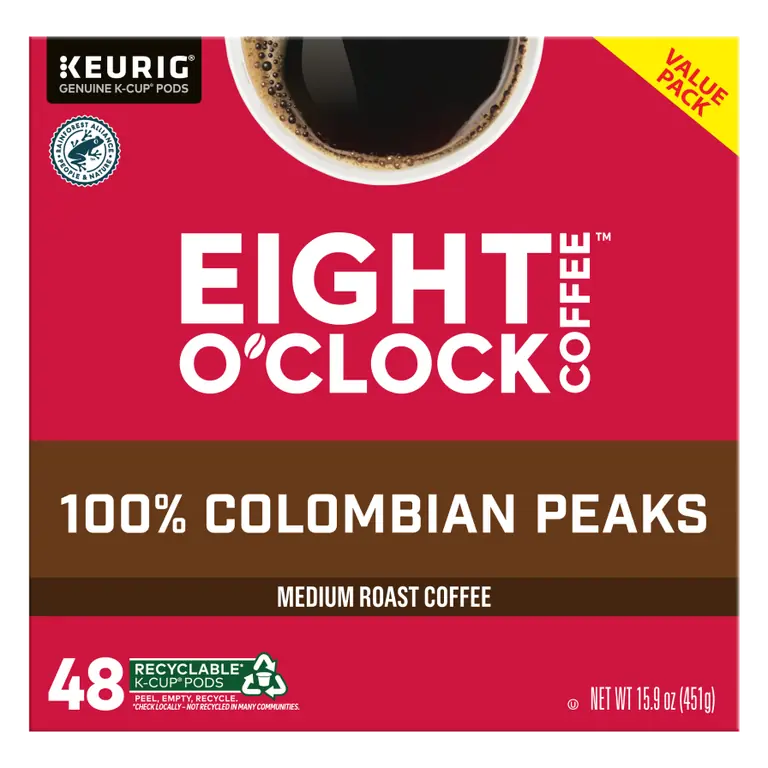 Medium Roast 100% Colombian Peaks Arabica Coffee K-Cup Pods, 100% Colombian Peaks