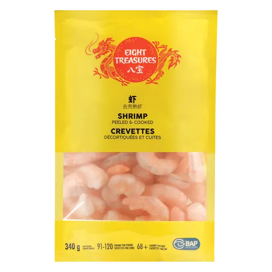 Frozen Pacific Shrimp Peeled And Cooked White 91/120 340 g