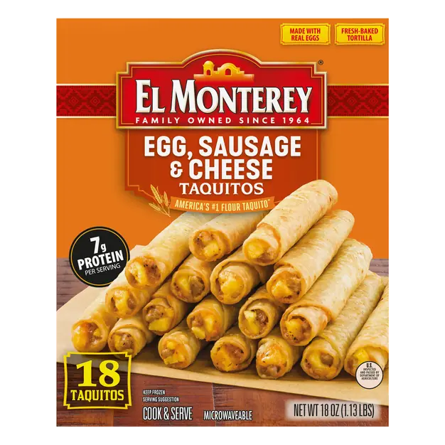 Egg Sausage & Cheese Taquitos - 18 ct Frozen