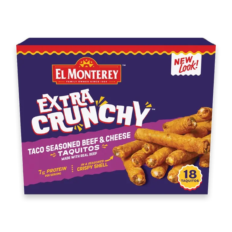 Extra Crunchy Taco Seasoned Beef & Cheese Frozen Taquitos