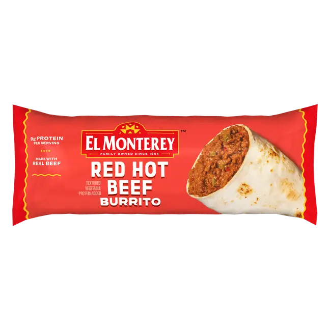 El Monterey Red Hot Beef Burrito 4 oz, Single Serve (Frozen)