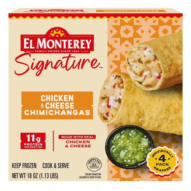 El Monterey Signature Chicken & Cheese Chimichanga, 4Ct