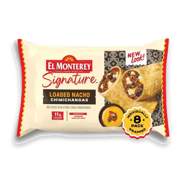 Signature Loaded Nacho Beef Black Bean and Three-Cheese Chimichangas