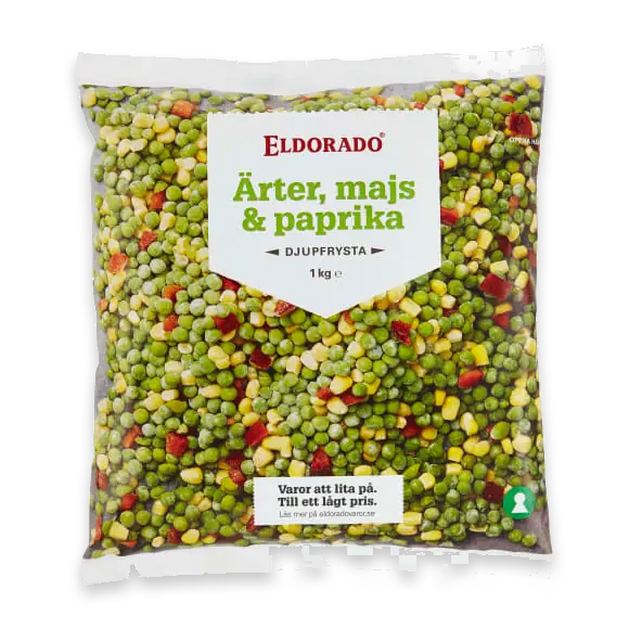 Ärter Majs Paprika Fryst