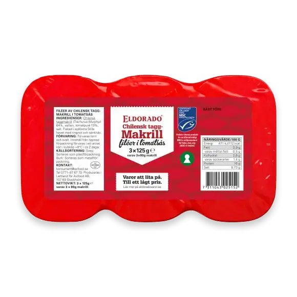 Makrillfiléer i Tomatsås 3x125g