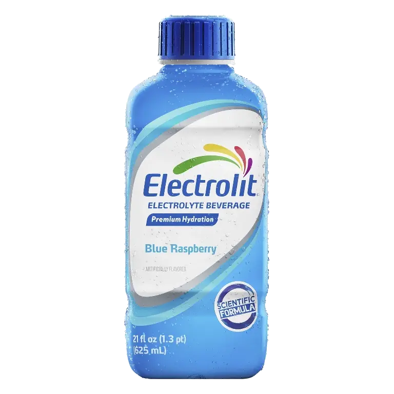 Electrolit Blue Raspberry Electrolyte Hydration Beverage, 21 fl oz Bottle: Gluten-Free, Non-Caffeinated